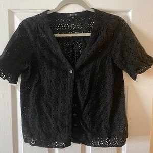 Madewell Eyelet Black Top